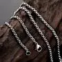 LUCKYOON 18'' inch Necklace Chain DIY Jewelry Silver Plated Steel Bead Box Square Twist