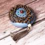 PNEIME Sandalwood Mala Beads 108 Necklace, Wood Mala Necklace, Hand Knotted Tibetan Wooden Prayer beads, Japa Mala Meditation Beads Yoga Necklace