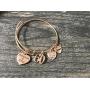 Infinity Collection 60th Birthday Charm Bangle Bracelet, Rose Gold Fabulous and Sixty Birthday Gift for Women