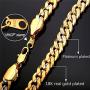 U7 Men Unisex Two-Tone Jewelry 6mm-9mm Wide Platinum & 18K Gold Plated Cuban Chain Necklace (18'',20'',22'',24'',26'',28'',30'')