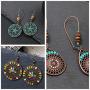 Indian Earrings for Women, Fashion Hollow Dangle Earrings Set for Women Girls Bohemian National Style Eardrop with Bronze Waterdrop Leaf hand Shaped Vintage Jewelry for Gifts,10 Pairs