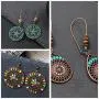 Indian Earrings for Women, Fashion Hollow Dangle Earrings Set for Women Girls Bohemian National Style Eardrop with Bronze Waterdrop Leaf hand Shaped Vintage Jewelry for Gifts,10 Pairs