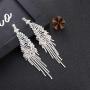 FIBO STEEL 3 Pairs Long Chandelier Tassel Dangle Earrings for Women Party Banquet Jewelry Clear Austrian Rhinestone Crystal Drop Earrings Set