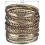 Lux Accessories Flower Mixed Metal Aztec Multi Bangle Set Lux Accessories Flower Mixed Metal Aztec Multi Bangle Set