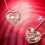 DANCING HEART Valentines Day Women Gifts for Christmas 925 Sterling Silver Love Heart Pendant Necklace Rose Gold Plated Jewelry with 5A Cubic Zirconia Birthday Gifts for Daughter Wife Girlfriend Sister