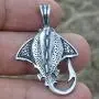 Tribal Jewelry Stingray Surfer Beach marine sea life creature Sting Ray Hawaiian Maori Polynesian Totem Spirit Animal Pewter Mens Pendant Necklace Charm Protection Amulet Travel Talisman for men