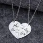 LIUANAN Inspirational Matching Heart Necklaces for Women Stainless Steel Personalized Jewelry Gift for Birthday