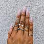 10-20 Pcs Vintage Knuckle Stackable Rings Set for Women, Bohemian Gold/Silver Plated Comfort Fit VSCO Wave Joint Finger Rings Gift