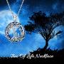 TOUPOP,Mothers Day Gifts from Daughters Sterling Silver Tree of Life Necklace with Blue Circle Crystal Jewelry Gifts for Mom Women Birthday
