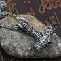 GuoShuang Odin Thors Mjolnir Pendant Viking Necklaces Pendants Jewelry Scandinavian Clear Details Silver Chain GuoShuang Odin Thors Mjolnir Pendant Viking Necklaces Pendants Jewelry Scandinavian Clear Details Silver Chain