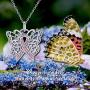 925 Sterling Silver Breast Cancer Awareness Butterfly Pink Ribbon Pendant Necklace with Austrian Crystals, Breast Cancer Survivor Gifts for Women