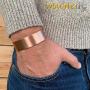 MagnetRX® Pure Copper Magnetic Bracelet - Arthritis Pain Relief & Carpal Tunnel Magnetic Therapy Copper Bracelets - Adjustable Wide Copper Cuff Bracelet with 12 Magnets (Brushed Copper, M/L)