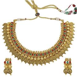 MUCH-MORE Traditional Bollywood Style Indian Polki New Gold Tone Necklace/Pendant Jewelry for Women