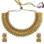MUCH-MORE Traditional Bollywood Style Indian Polki New Gold Tone Necklace/Pendant Jewelry for Women