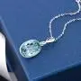 Gem Stone King 925 Sterling Silver Blue Topaz Pendant Necklace For Women 7.00 Ct Gemstone Birthstone, 14X10MM Oval Shape with 18 Inch Silver Chain