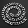 15mm Heavy Polished Cut Curb Cuban Mens Chain Boys 316L Stainless Steel Necklace Bracelet 7-40 inches