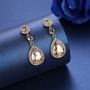mecresh Flower Teardrop Earring and Bracelets Silver/Gold/Champagne Bridal Jewelry Sets for Women