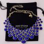 Jane Stone Fashion Statement Collar Necklace Vintage Openwork Bib Costume Jewelry