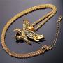 U7 Men Stainless Steel/18K Gold Plated Chain Cool King of The Sky Hawk Eagle Pendant Necklace