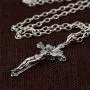 Retro Vintage Big 925 Sterling Silver Jesus Christ Crucifix Cross Pendant Necklace for Men Women,50cm Chain Retro Vintage Big 925 Sterling Silver Jesus Christ Crucifix Cross Pendant Necklace for Men Women,50cm Chain