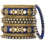 Aheli Ethnic Handmade Silk Thread Faux Stone Studded Bangle Set Chuda Indian Wedding Wear Fashion Jewelry for Women