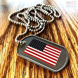 FORGIVEN JEWELRY United States of America Flag Dog Tag Necklace