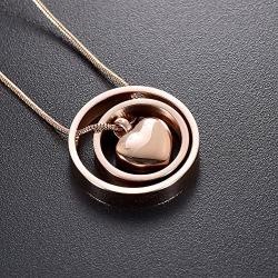 memorial jewelry Forever in My Heart,No Longer by My Side Cremation Pet Urn Necklace Screw Opens and Lock Ashes Pendant Jewelry for Dog Cat