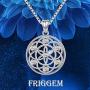 Sterling Sliver Necklace For Women,Flower of Life Pendant,Seed of Life Necklace,Sacred Geometry Round Circle Charm Pendant with Zircon,Yoga Jewelry Necklace Chain 18 inches with Jewelry Gift Box
