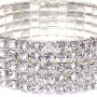 Oussum Swarovski Element Austrian Crystal Stretch Bracelet Jewelry in Silver Tone