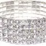 Oussum Swarovski Element Austrian Crystal Stretch Bracelet Jewelry in Silver Tone Oussum Swarovski Element Austrian Crystal Stretch Bracelet Jewelry in Silver Tone