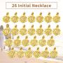 ChainsPro 26 Letter Necklace, Men/Women Initial Pendant with Chain 16''+2'', 18K Gold Plated (Send Gift Box)