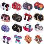 KWHY 16 Pairs Round African Women Earrings Wooden Painted Earrings Ethnic Style Earring Drop Dangle Earrings Set