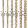GOLD IDEA JEWELRY Hip Hop 14K Cuban Link Chain 5 Times Real Gold Plated Heavy Solid 8mm-18mm Miami Cuban Link Chain Stainless Steel Necklace/Bracelet for Men