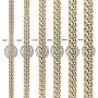 GOLD IDEA JEWELRY Hip Hop 14K Cuban Link Chain 5 Times Real Gold Plated Heavy Solid 8mm-18mm Miami Cuban Link Chain Stainless Steel Necklace/Bracelet for Men
