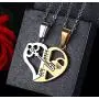 HUANIAN His&Hers Stainless Steel Key to Love Matching Half of Heart 520 Pendant Necklace for Couples HUANIAN His&Hers Stainless Steel Key to Love Matching Half of Heart 520 Pendant Necklace for Couples