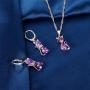 Almusen Little cat Jewelry Set for Women Plating Cubic Zirconia Earrings and Necklace Set Valentines Jewelry Gift Birthday Gift for Mom Women Wife Girls Her