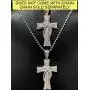 Harlembling Solid 925 Sterling Silver Iced Cross Pendant - Mens - 2.25'' - Fits Up to 5mm Chains! Harlembling Solid 925 Sterling Silver Iced Cross Pendant - Mens - 2.25'' - Fits Up to 5mm Chains!