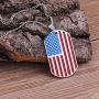 ASTOFLI American Flag Dog Tag Pendant Necklace Hip Pop Style Army Necklace High Polished Finish Enamel Necklace Jewelry For Man Street Wear Gift For Father’s Day Military Day Freedom And Equality