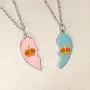 2pcs Custom Heart Shape Magnetic Couple Necklace for Him & Her Wishing Stone Matching Love Friendship Distance Puzzle Attracting Pendant for Men Women Valentine’s Day Fathers Day Christmas Gift