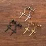 Szory Stainless Steel Dangle Cross Earrings for Men Women Black Silver Gold Szory Stainless Steel Dangle Cross Earrings for Men Women Black Silver Gold