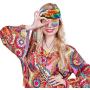 VALIJINA Hippie Costume Set Hippie Sunglasses Peace Sign Pendant Tie Dye Headband Bandana Peace Sign Earrings 60s or 70s Hippie Accessories