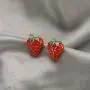 Red Dripping Oil Cute Strawberry Earrings Necklace Set for Girls Sweet Small Fresh Fruit Strawberry Pendant Necklace Stud Earrings for Women Red Dripping Oil Cute Strawberry Earrings Necklace Set for Girls Sweet Small Fresh Fruit Strawberry Pendant Necklace Stud Earrings for Women