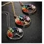 3 Pieces Life Tree Pendant Necklace Handmade Crystal Necklace Jewelry with 50 cm/ 19.7 Inch Long Chain, Gold, Bronze and Silver 3 Pieces Life Tree Pendant Necklace Handmade Crystal Necklace Jewelry with 50 cm/ 19.7 Inch Long Chain, Gold, Bronze and Silver