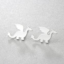 Chengxun Simple Plain Dragon Outline Hypoallergenic Stud Earrings Abstract Jewelry