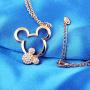 ERLUER Womens Mickey Pendant Necklaces for Women Rose Gold Platinum Plated Mouse Charm Jewelry Necklace