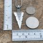 Tribal Surfer Native American Indian Maori Hawaiian Polynesian African Jungle Jewelry Arrowhead Arrow Spear head Pewter Mens Pendant Necklace Charm Protection Amulet for boys men w Silver Ball Chain