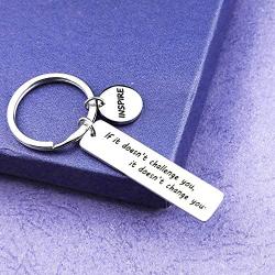 Eigso Graduation Gift Inspirational Keychain Encouraging Words Jewelry for Family Friends Colleague Classmate Boss(Challenge Change You KR)