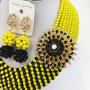 aczuv 8 Rows African Bead Necklace Jewelry Set for Women Nigerian Wedding Bridal Jewelry Sets