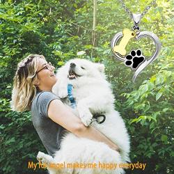 Dog Paw Print Pendant Necklace Pet Lovers 925 Sterling Silver Cute Puppy Love Heart Claw Charm Necklace for friend women girl