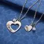 MIXJOY Sister Necklace for 2 Big Sis Little Sis Heart Pendant Necklace Set Stainless Steel MIXJOY Sister Necklace for 2 Big Sis Little Sis Heart Pendant Necklace Set Stainless Steel